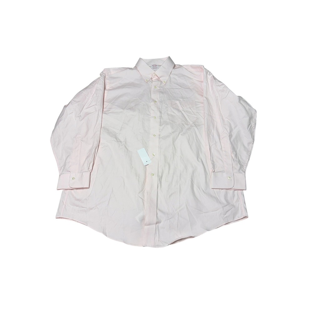 NWT Brooks Brothers Traditional Fit Pink Supima Cotton Oxford Shirt Mens 17 33